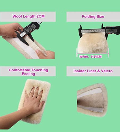 OGLAND 2 Pack Sheepskin Car Seat Belt Cover Pads | Wool Seatbelt Cushions - Image 3
