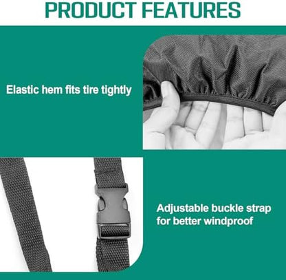 2 Pack Triple Axle Tire Cover, Fits 30" to 32" Tires, Heavy Duty Waterproof - Image 4