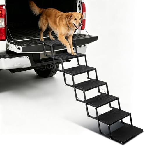 Dog Steps for Car and Truck, 37.5" H Foldable Dog Stairs for Large Dogs by Niubya