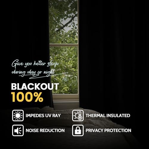 Yakamok Beige 100% Blackout Curtains 63 Inches Long - Image 6