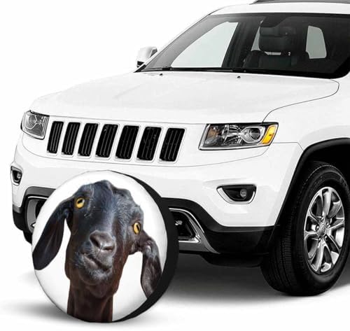 Black Goat Spare Tire Cover Cute Funny Goat Portrait - Image 3