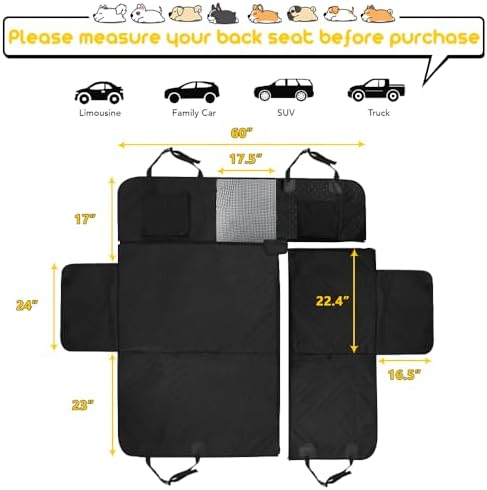 Vailge 6 in 1 Car Seat Cover for Back Seat, 60/40 Split, 100% Waterproof - Image 6