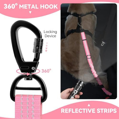 Pawaboo 1Pack Dog Car Seatbelt, 3-in-1 Dog Tether - Image 2