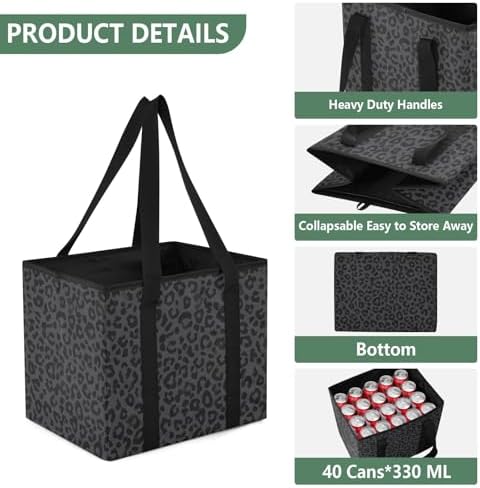 ALAZA Gray Leopard Cheetah Car Trunk Organizer and Storage - Image 3