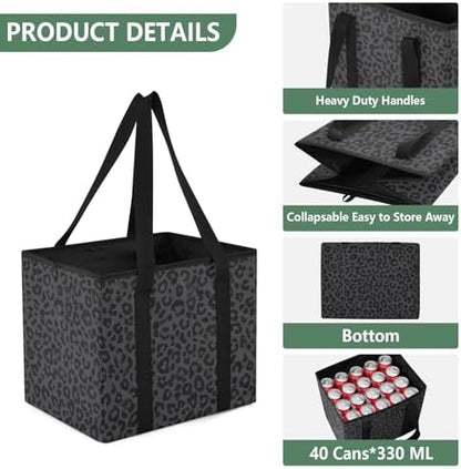 ALAZA Gray Leopard Cheetah Car Trunk Organizer and Storage - Image 3