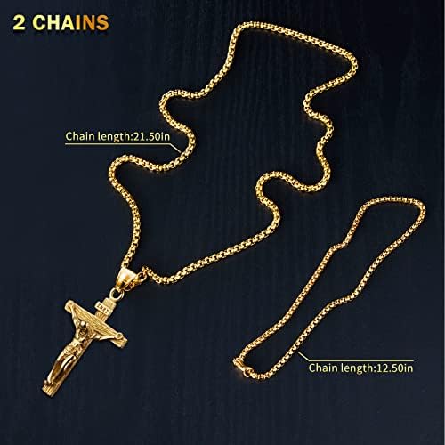 Cross Charm for Car Rearview Mirror Pendant Men Crucifix Necklace Car Hanging - Image 4