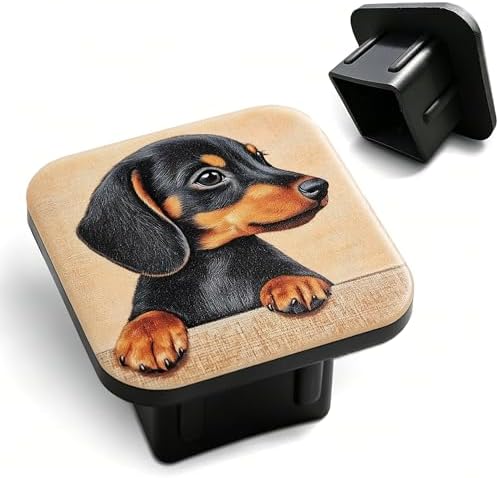 Hitch Receiver Cover 2" Cute Dachshund Puppy Trailer Hitch Cover Tube Cap by Unknown