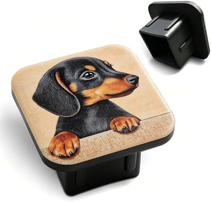 Hitch Receiver Cover 2" Cute Dachshund Puppy Trailer Hitch Cover Tube Cap by Unknown