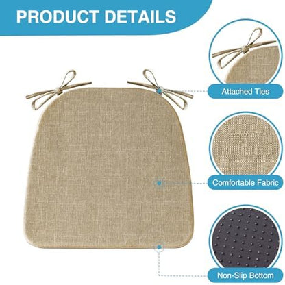 IASEAHK Chair Cushions for Dining Chairs Set of 4, Non Slip Kitchen Chair Pads - Image 2