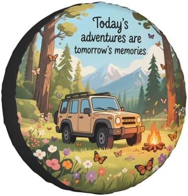 Camper Adventures Spare Tire Cover Weatherproof Sun Protection Dust-Proof Wheel by Unknown