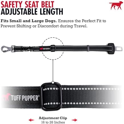 Tuff Pupper Dog Seat Belt | Adjustable Length Dog Seatbelt Restraint | - Image 6