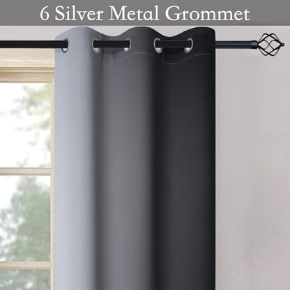 SimpleHome Ombre Black to Grey White Curtains - Image 5