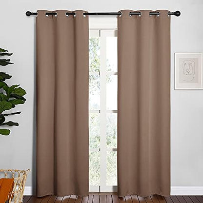 NICETOWN Window Drapes Blackout Curtains, 1 Pair, 34 by 84-inch, Cappuccino - Image 2