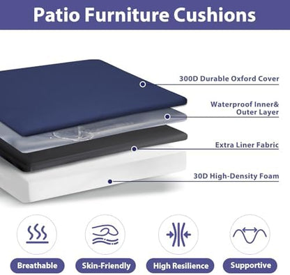 IPYNBAP Outdoor Chair Cushions Set of 4 -Waterproof Outdoor Seat Cushions - Image 2