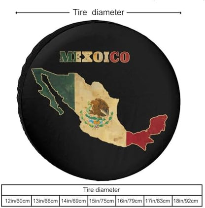 Vintage Michoacan Mexico Map Flag Tire Covers, Dust-Proof Weatherproof Wheel - Image 3