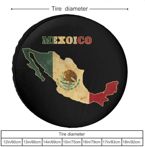 Vintage Michoacan Mexico Map Flag Tire Covers, Dust-Proof Weatherproof Wheel - Image 3