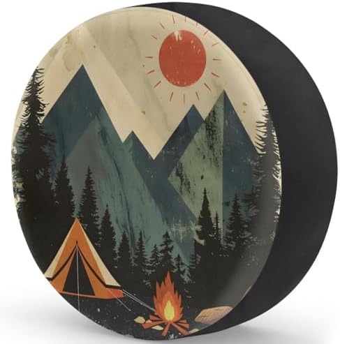Rv Spare Tire Cover Wheel Mountain Forest Tree Sun Tire Covers Wheel Protectors - Image 2