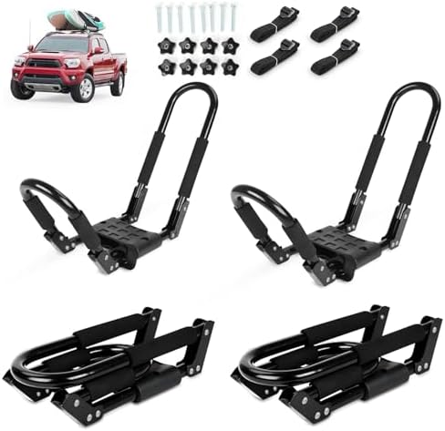 Folding Kayak Roof Rack 2 Pairs, Paddle Boards, Foldable Kayak Roof Carrier by SUDOO