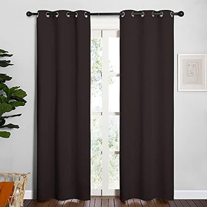 NICETOWN Thermal Curtains, 2 Panels, 34 x 84-inch, Toffee Brown - Image 2