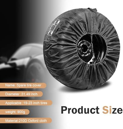 1 PC Car Tire Cover, 31.49" Anti-scratch Car Spare Tires Cover, 210D Oxford - Image 2