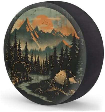 Forest Mountain Bear Animal Spare Tire Cover Waterproof Dust-Proof Spare Wheel - Image 2