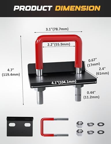 RETRUE Anti Rattle Hitch Tightener 1.25"-2", Rubber Coated Hitch Stabilizer - Image 6