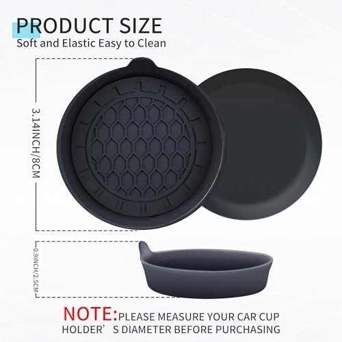 Amooca 4-Pack Spill-Proof Cup Coasters Non-Slip Car Cup Holder Inserts - Image 6
