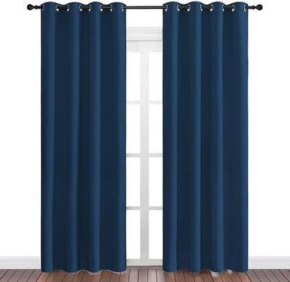 NICETOWN Moroccan Blue Blackout Curtains 86" Long, 2 Pieces - Image 2