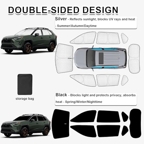KMF Thicken Car Window Shades for Toyota RAV4 2019-2025 Accessories, 5th Gen - Image 5