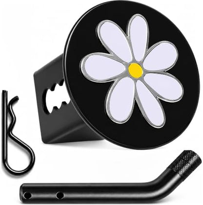 Plumeria Flower 3D Chrome Emblem Metal Hitch Cover by LFPartS