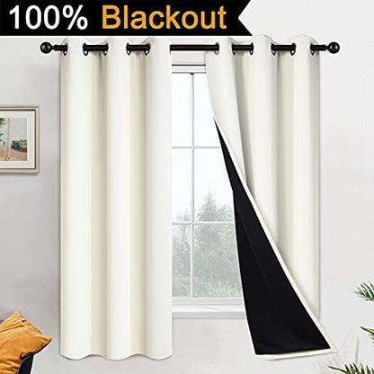 Yakamok Cream 100% Blackout Curtains 63 Inches Long - Image 2