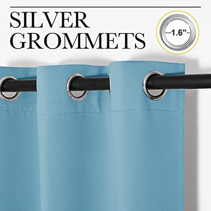 NICETOWN Thermal Insulated Curtains, 34 by 63-inch, Teal Blue - Image 2