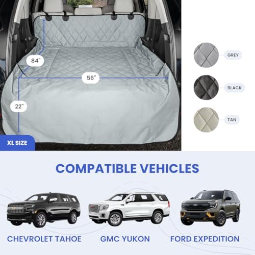 4Knines SUV Cargo Liner for Dogs, Fold Down Seats, Tan XL - Image 2