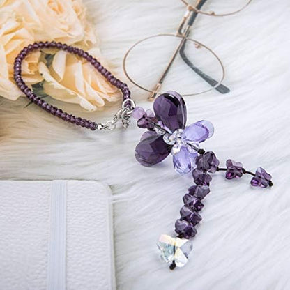 Purple Crystal Car Charm Pendant Rear View Mirror Suncatcher Rainbow Decor - Image 4