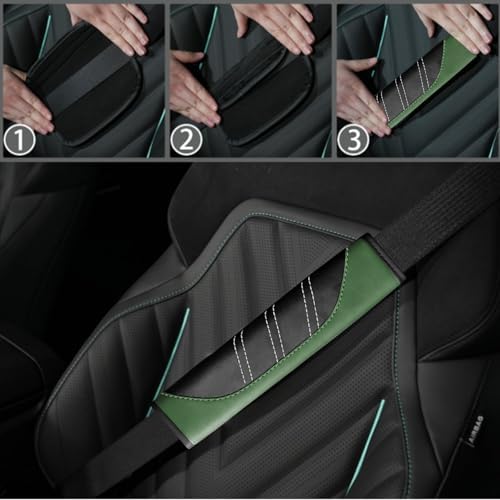 NBTEPEM 6 Pcs Green Steering Wheel Cover Set, Sport Microfiber Leather Steering - Image 6