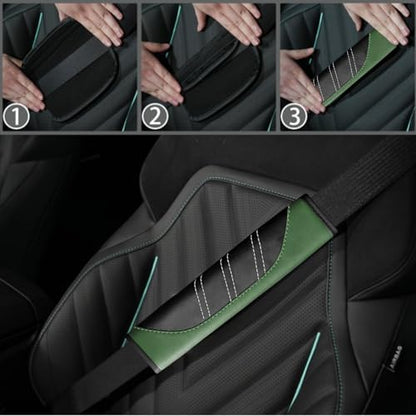 NBTEPEM 6 Pcs Green Steering Wheel Cover Set, Sport Microfiber Leather Steering - Image 6