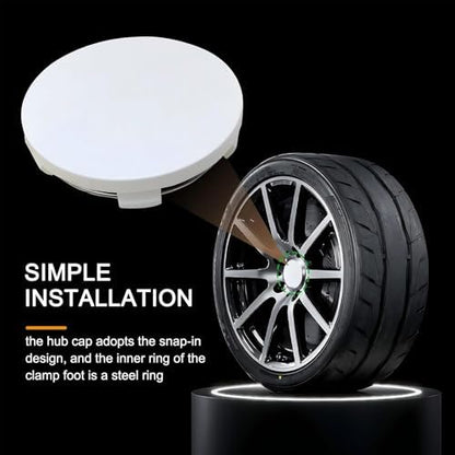 Tesnaao 4 PCS Car Wheel Hub Center Cap, 2.36" x 2.2" ABS Wheel Hub Modification - Image 6