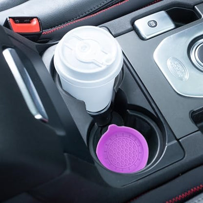 Amooca 4-Pack Spill-Proof Cup Coasters Non-Slip Car Cup Holder Inserts - Image 2