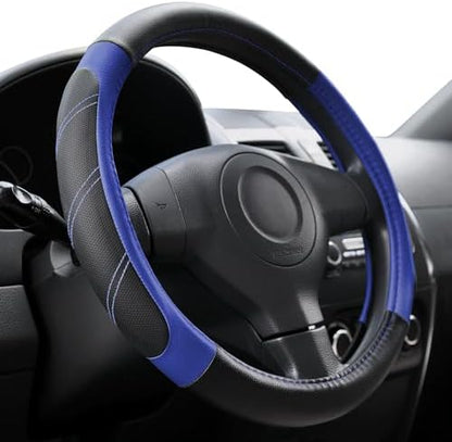 Elantrip Steering Wheel Cover Leather 14 1/2 to 15 inch Universal Padded Soft by Elantrip
