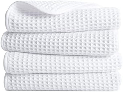 POLYTE 430 GSM Poly Blend Microfiber Quick Dry Waffle Hand Towel, 16x30 in by Polyte