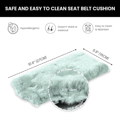 Andalus Genuine Sheepskin Car Seat Belt Cover Pad – Soft Fuzzy, Comfy Fluffy - Image 4