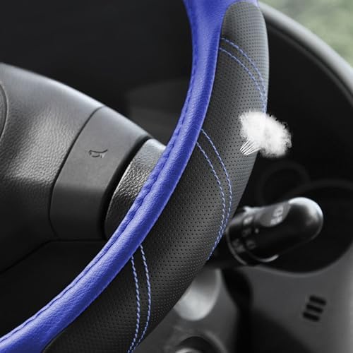 Elantrip Steering Wheel Cover Leather 14 1/2 to 15 inch Universal Padded Soft - Image 2