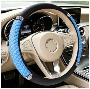Bling Car Steering Wheel Cover, Crystal Rhinestones Vehicle Steering Guard Wrap by Unknown