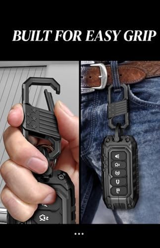 USA Flag-Inspired Heavy Duty Zinc Alloy Key Fob Cover, Accessories Compatible - Image 2