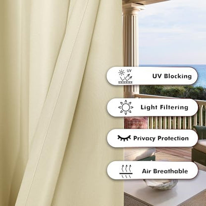 BONZER Outdoor Curtains for Patio Waterproof Thick Privacy Extra Wide - Image 4