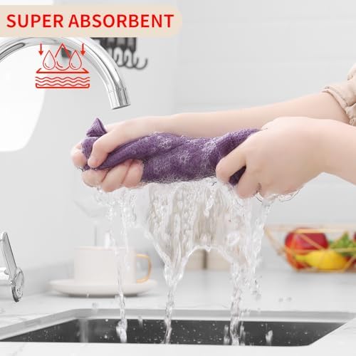 Homaxy 100% Cotton Waffle Weave Kitchen Dish Cloths 6-Pack - Image 3