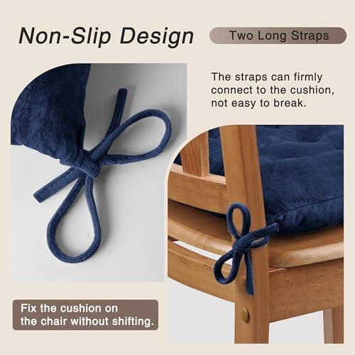 OVOV 1 Pack Chair Cushions for Dining Chairs 15.5"x15.5" Navy - Image 3
