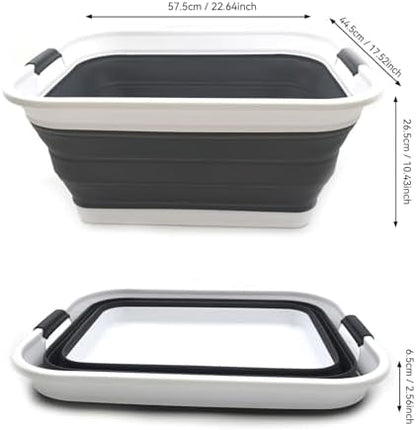 SAMMART 42L Set of 2 Collapsible Plastic Laundry Basket-Foldable Pop Up Storage - Image 5