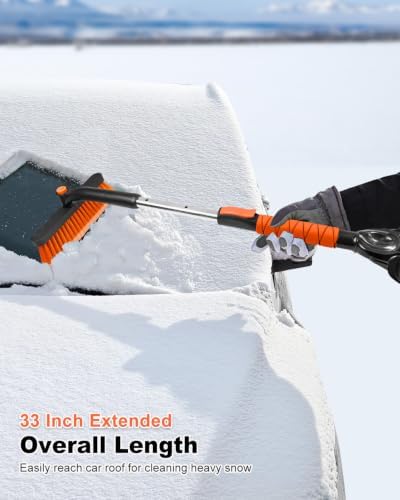 SEAAES 33 Inch Snow Brush and Ice Scraper - Image 2