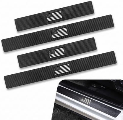 4PCS Car Door Sill Protectors, American Flag Leather Scratch-resistant by Unknown